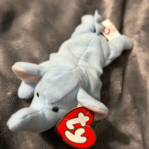 Ty,teenie Beanie Babies Light Blue Elephant Plush